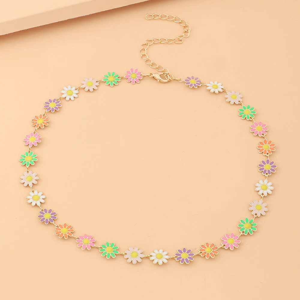 Wholesale Small Daisy Necklace Alloy