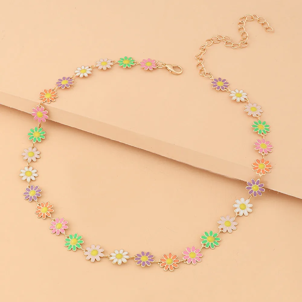 Wholesale Small Daisy Necklace Alloy