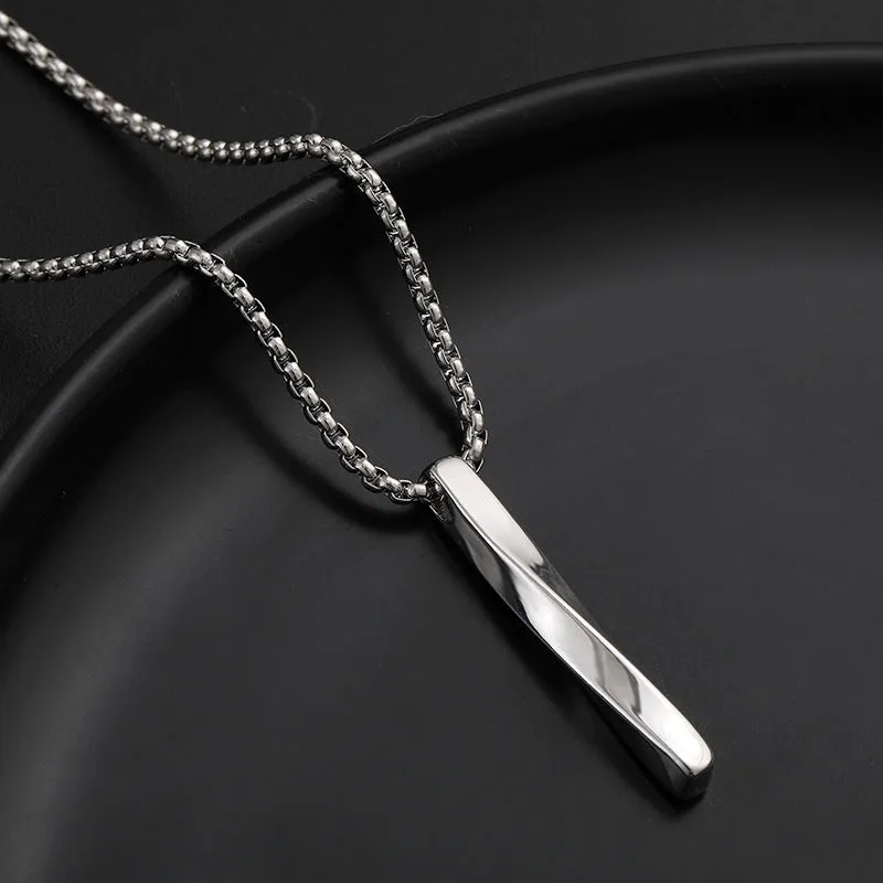 Wholesale Spiral Simple Personality Hip-hop Pendant Titanium Steel Necklaces
