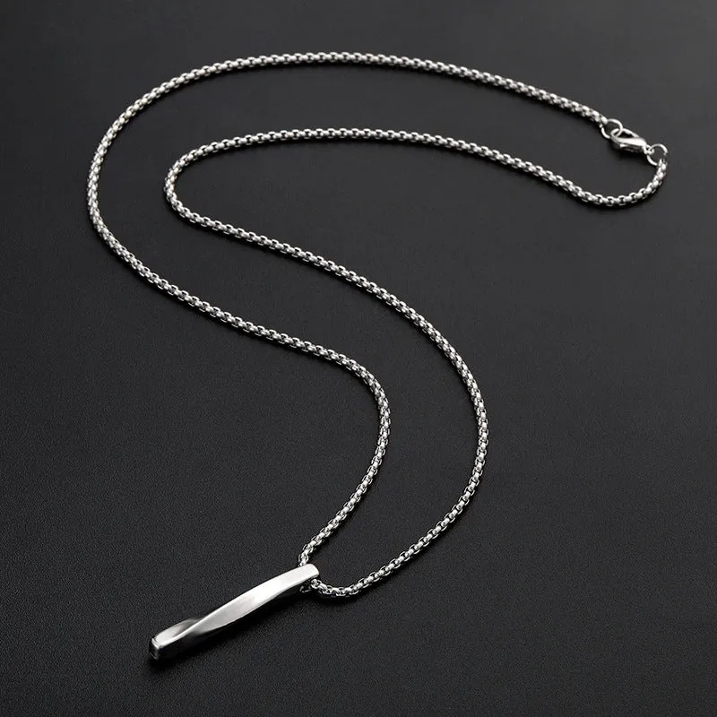 Wholesale Spiral Simple Personality Hip-hop Pendant Titanium Steel Necklaces