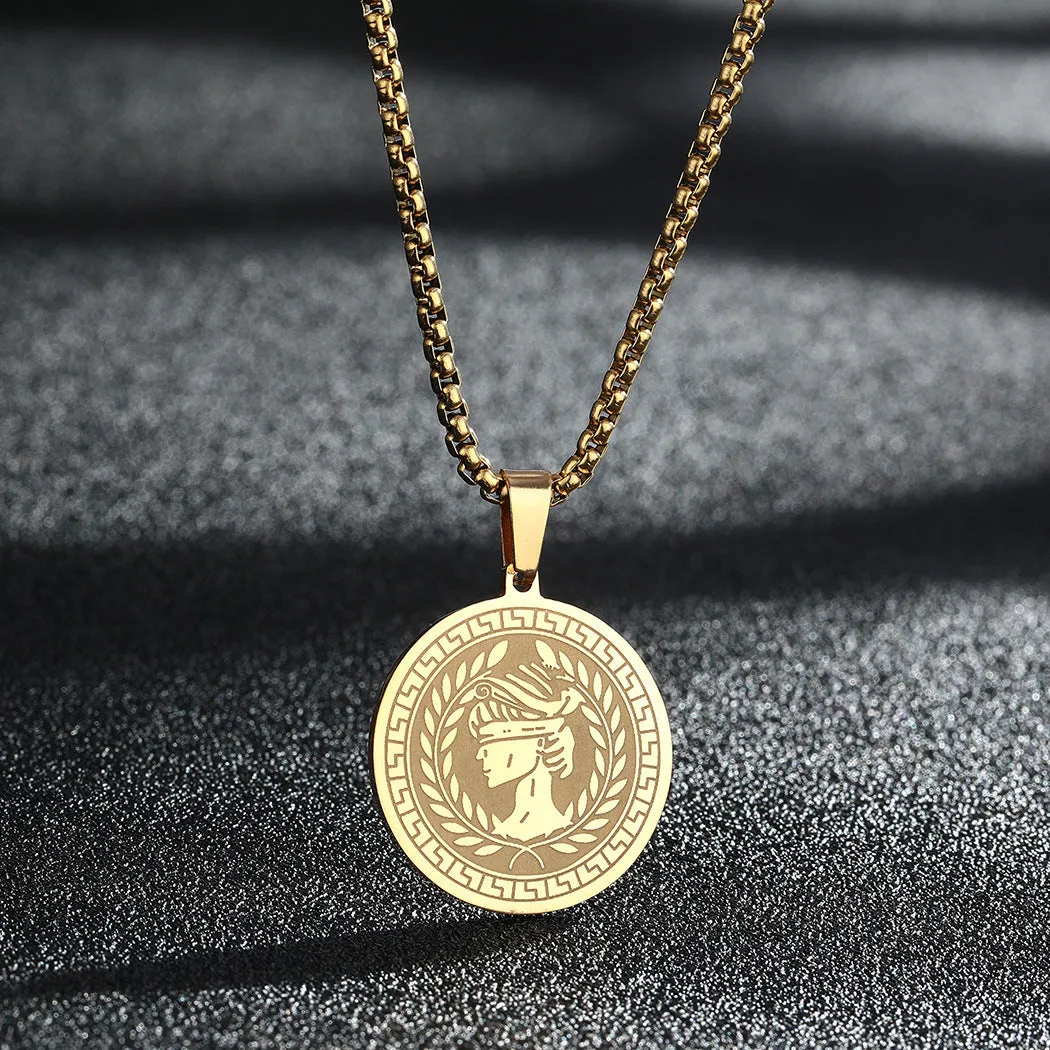 Wholesale Stainless Steel Athena Wisdom God of War Pendant Necklace