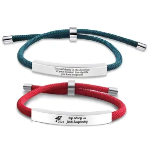Wholesale Stainless Steel Braided 2024 Graduation Season Day Engraved Bracelet light_wish_jewels