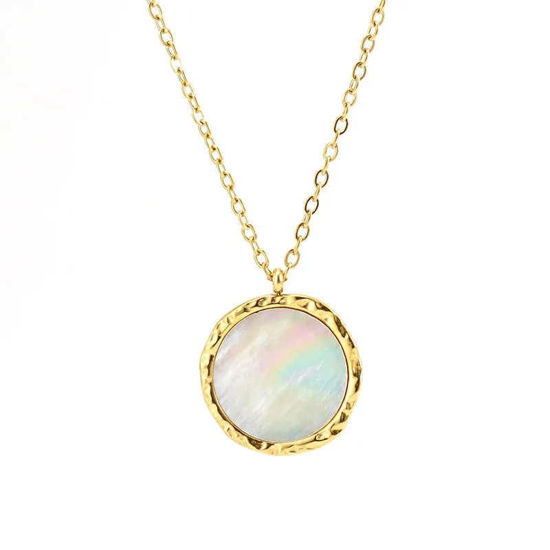 Wholesale Stainless Steel Circular Shell Necklaces