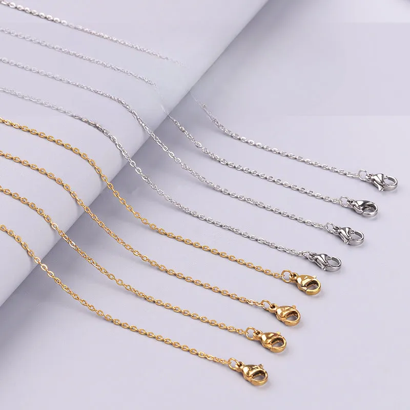 Wholesale Stainless Steel Cross Fine Chain Handmade DIY Titanium Steel Necklaces light_wish_jewels