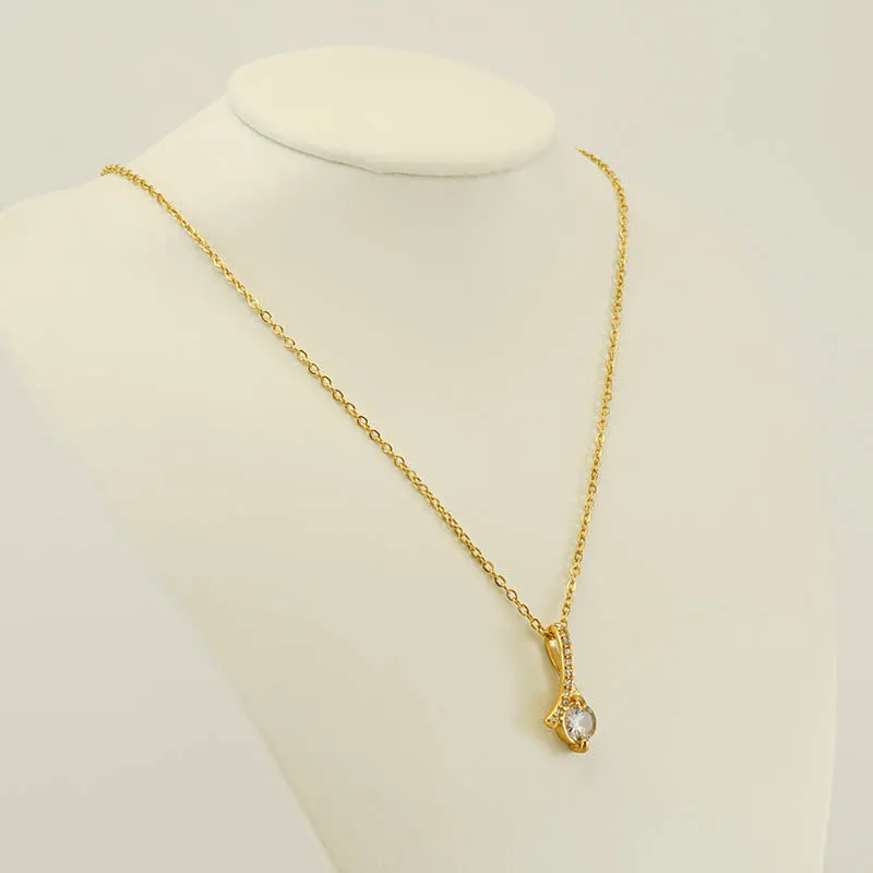 Wholesale Stainless Steel Diamond Inlaid Necklaces