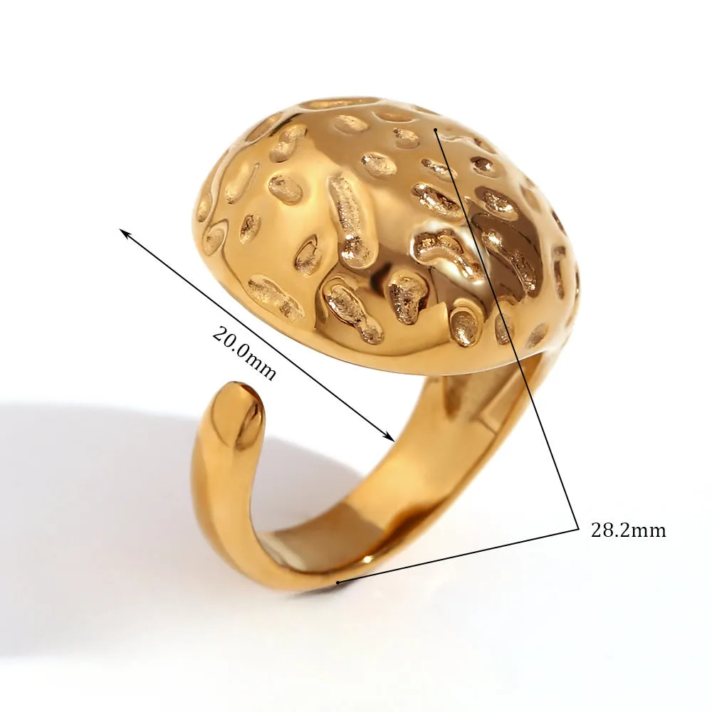 Wholesale Stainless Steel Droplet Shaped Open Ring