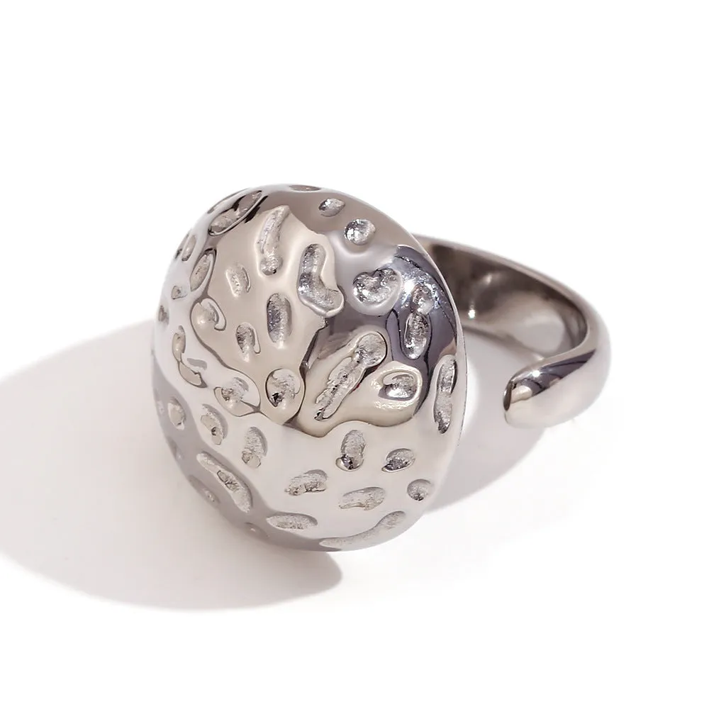 Wholesale Stainless Steel Droplet Shaped Open Ring