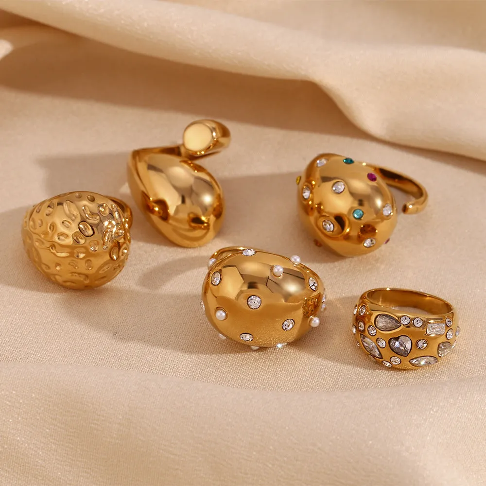 Wholesale Stainless Steel Droplet Shaped Open Ring light_wish_jewels