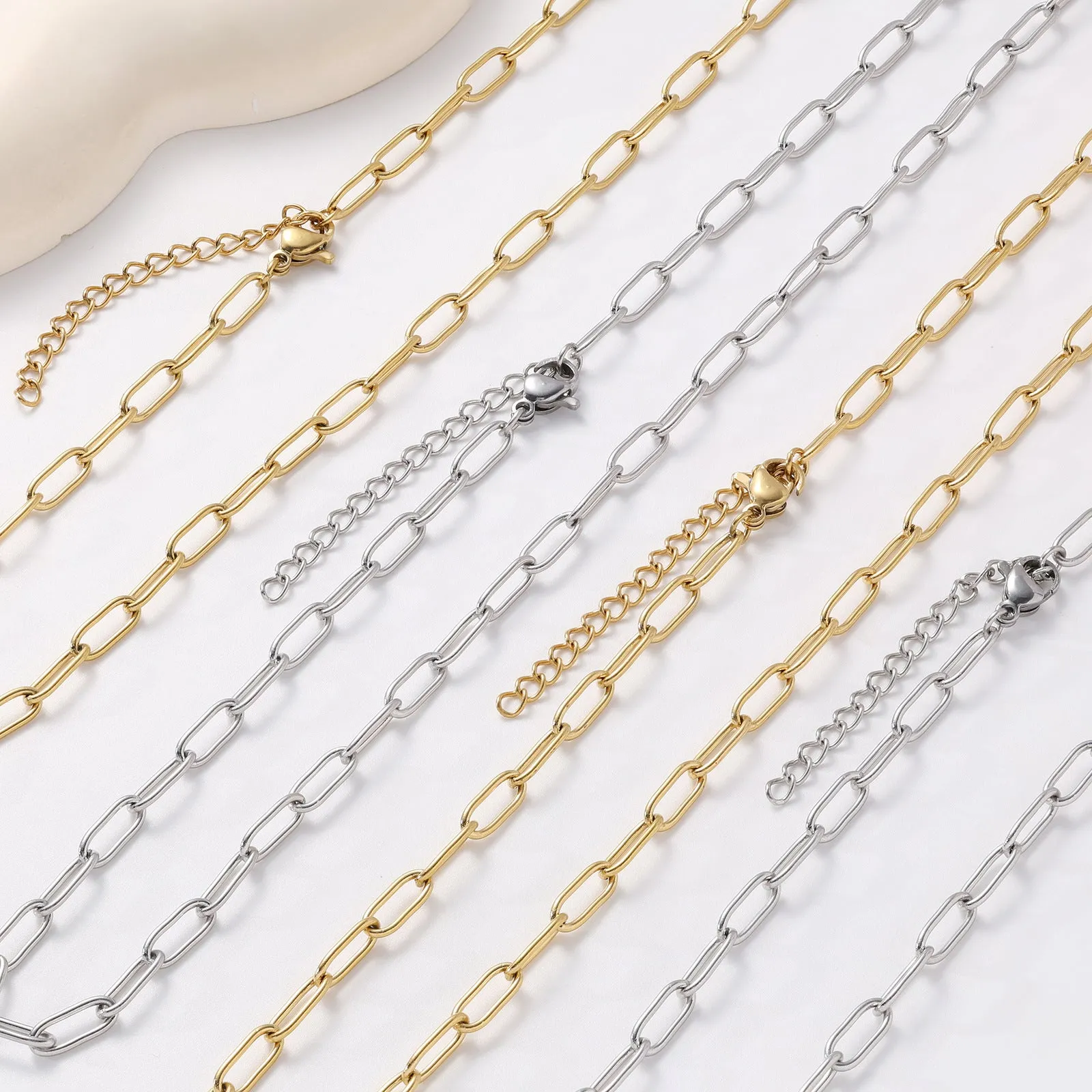 Wholesale Stainless steel gold-plated titanium steel chain light_wish_jewels