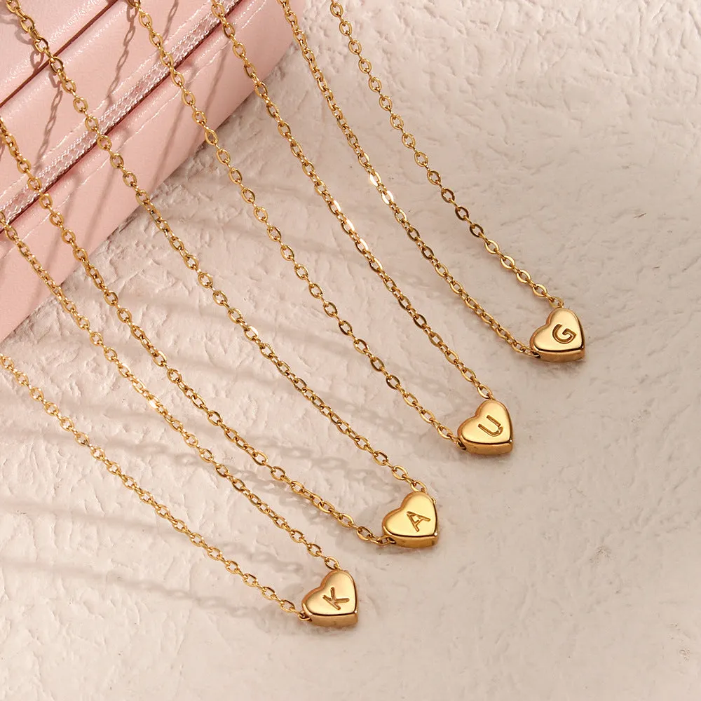 Wholesale Stainless Steel Heart-shaped Letter Pendant