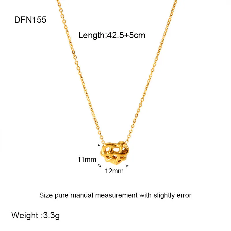 Wholesale stainless steel heart shell palm tree geometric pendant necklace