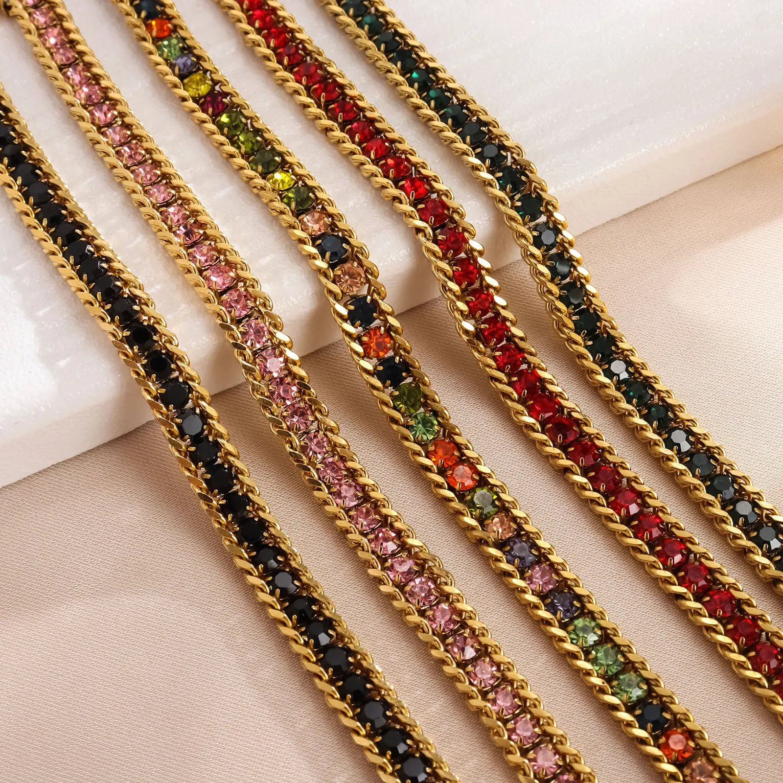 Wholesale Stainless Steel Micro Diamond Fashionable, Simple and Versatile Light Luxury Bracelet light_wish_jewels