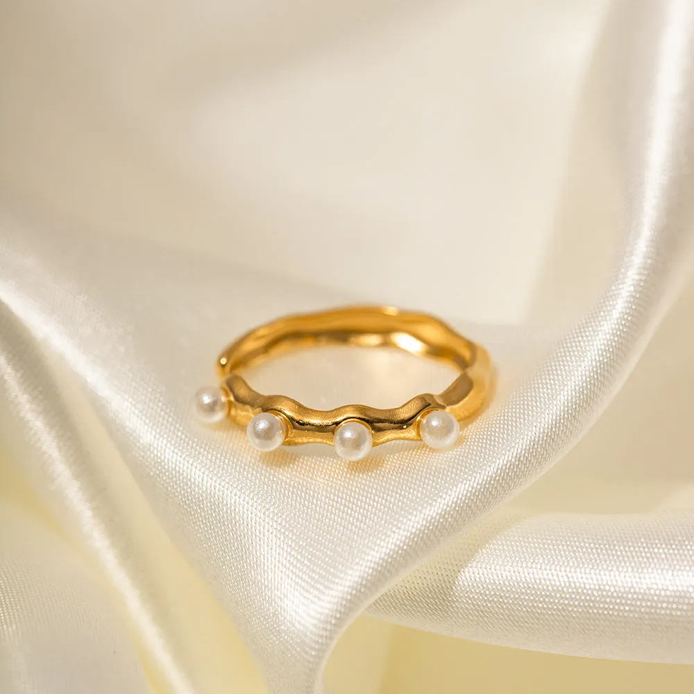 Wholesale Stainless Steel Pearl Open Ring light_wish_jewels