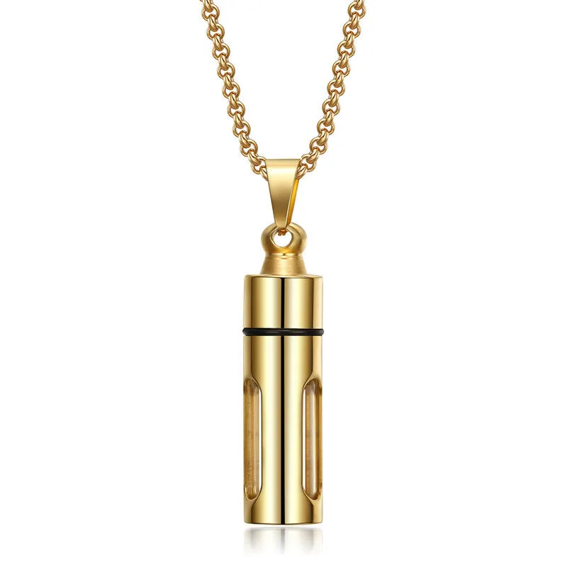 Wholesale Stainless Steel Perfume Bottle Pendant Creative Necklace