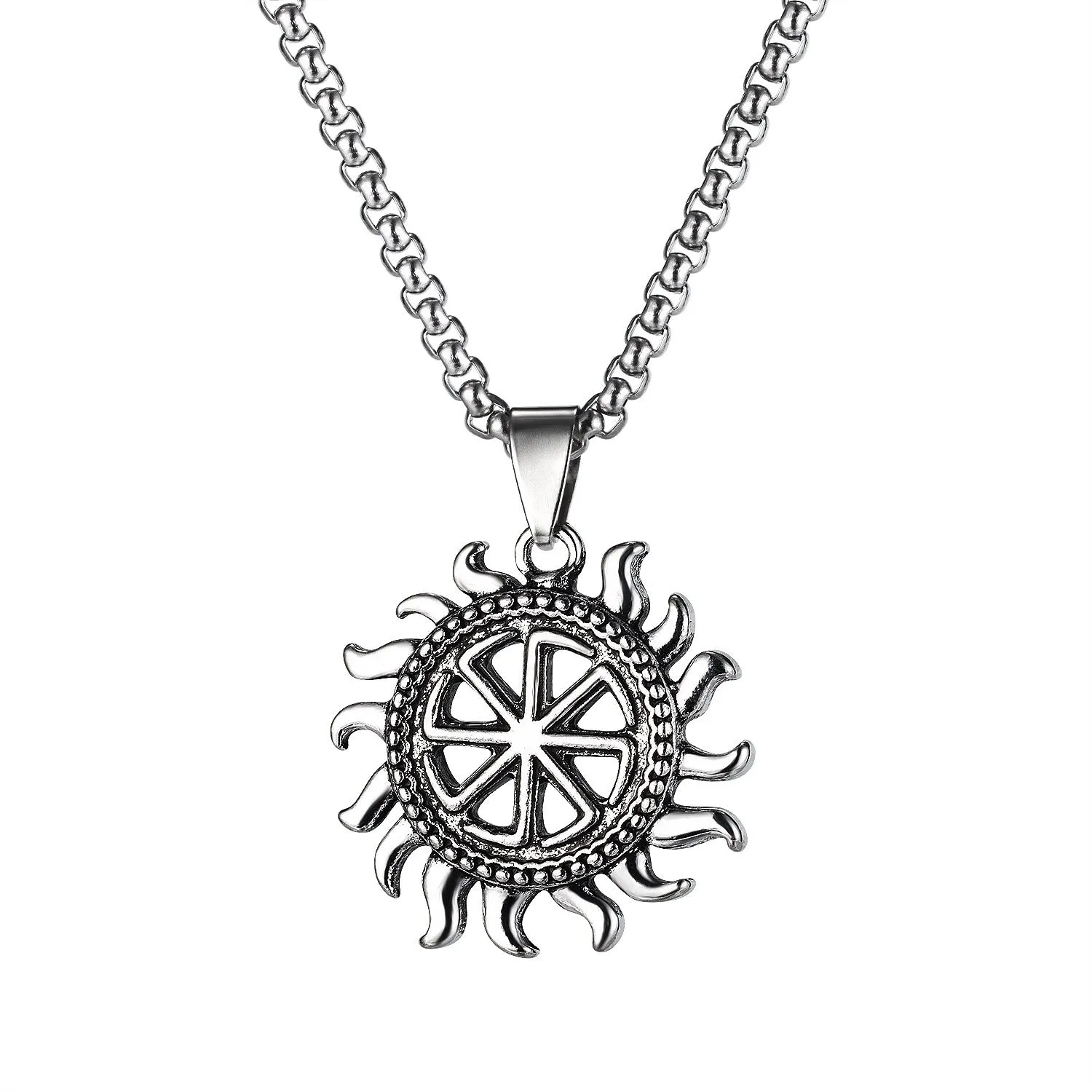 Wholesale Stainless Steel Pirate Double Ax Amulet Pendant Necklace