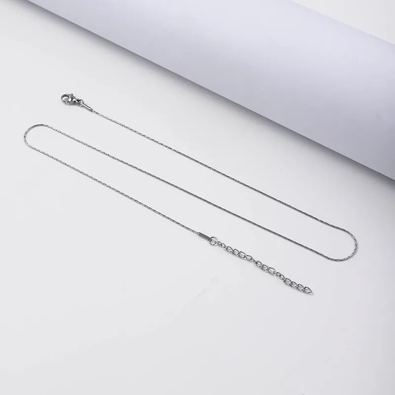 Wholesale Stainless Steel Side Chain Hammer Round Non Fading Titanium Steel Necklaces
