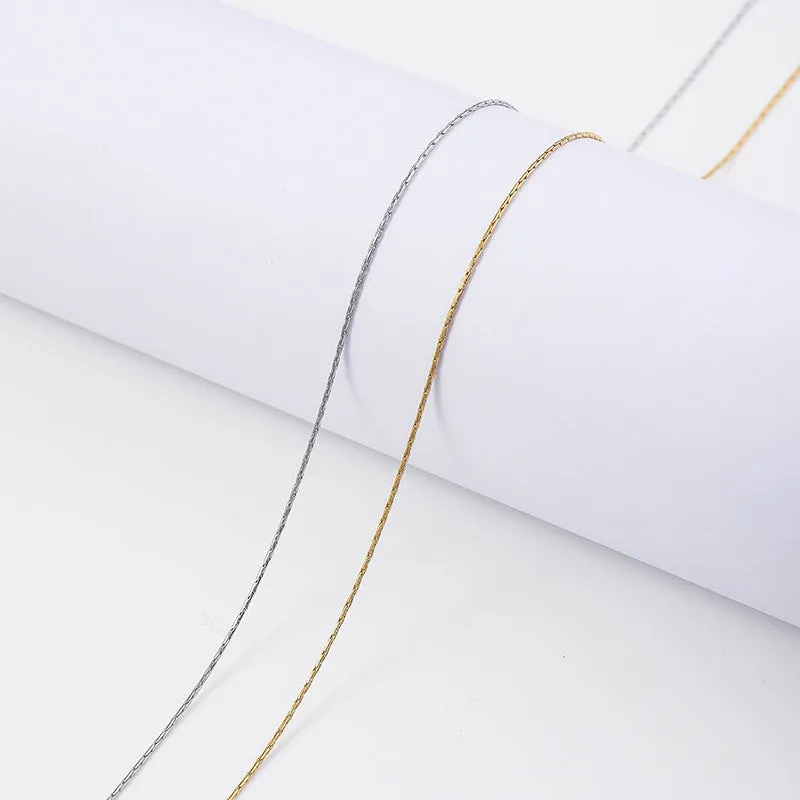 Wholesale Stainless Steel Side Chain Hammer Round Non Fading Titanium Steel Necklaces