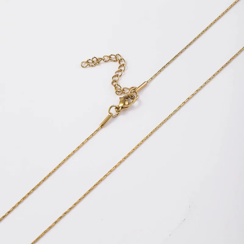 Wholesale Stainless Steel Side Chain Hammer Round Non Fading Titanium Steel Necklaces light_wish_jewels