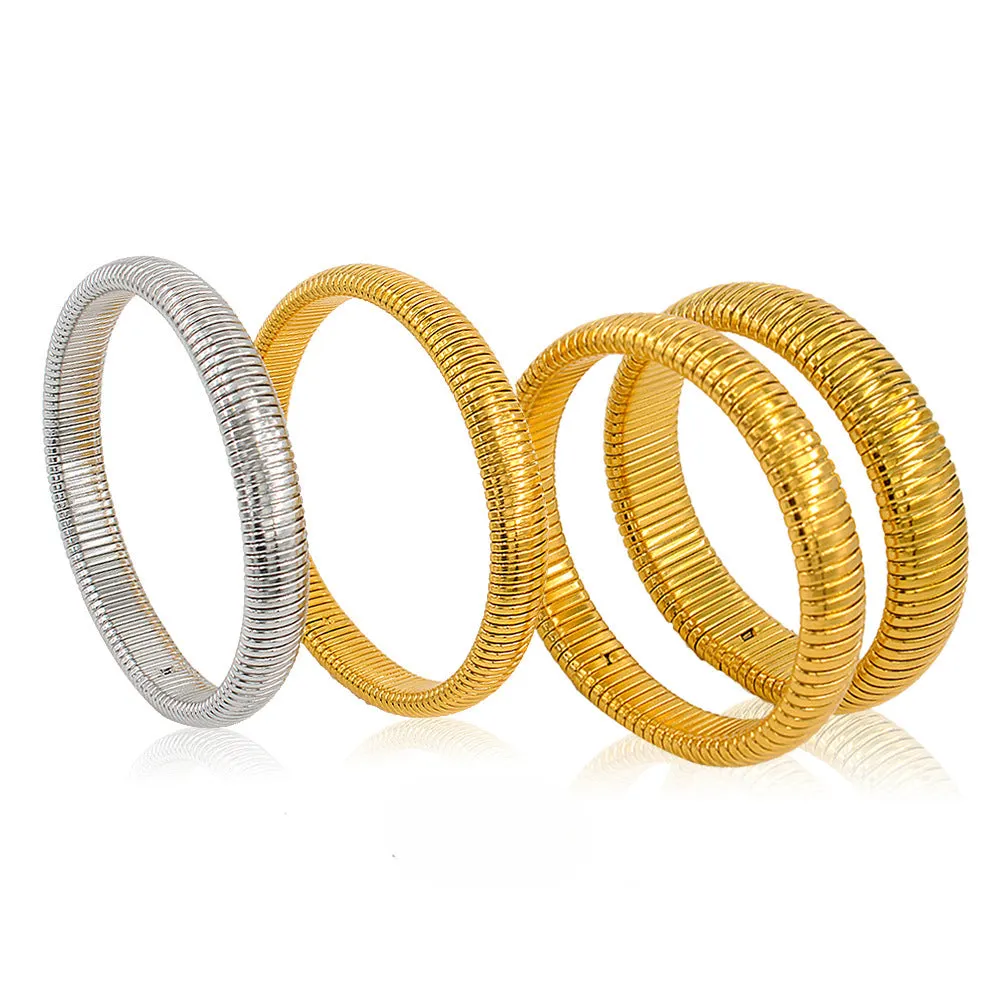Wholesale Stainless Steel Stretch Stainless Steel 18K Gold Bracelet light_wish_jewels