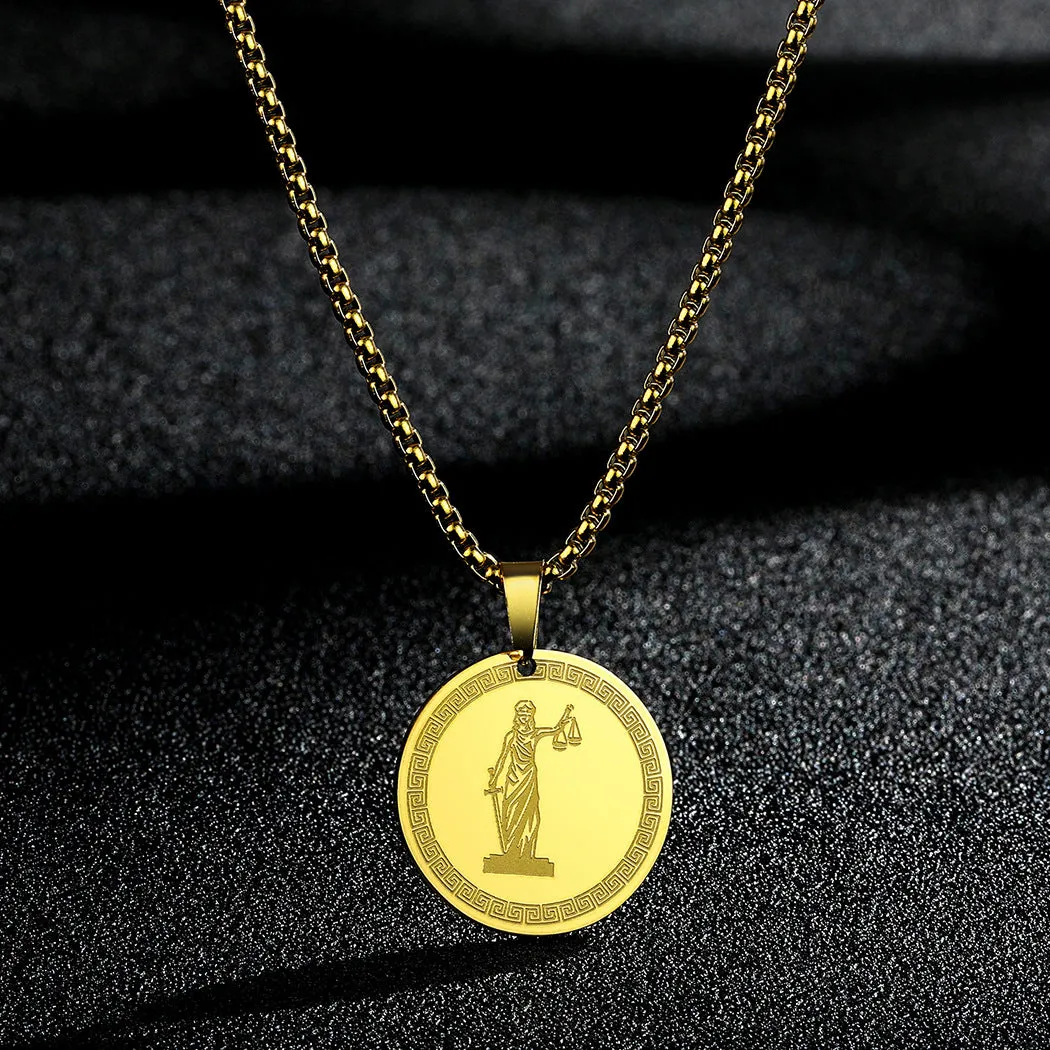Wholesale Stainless Steel Themis Titan Divine Law and Order Pendant Necklace
