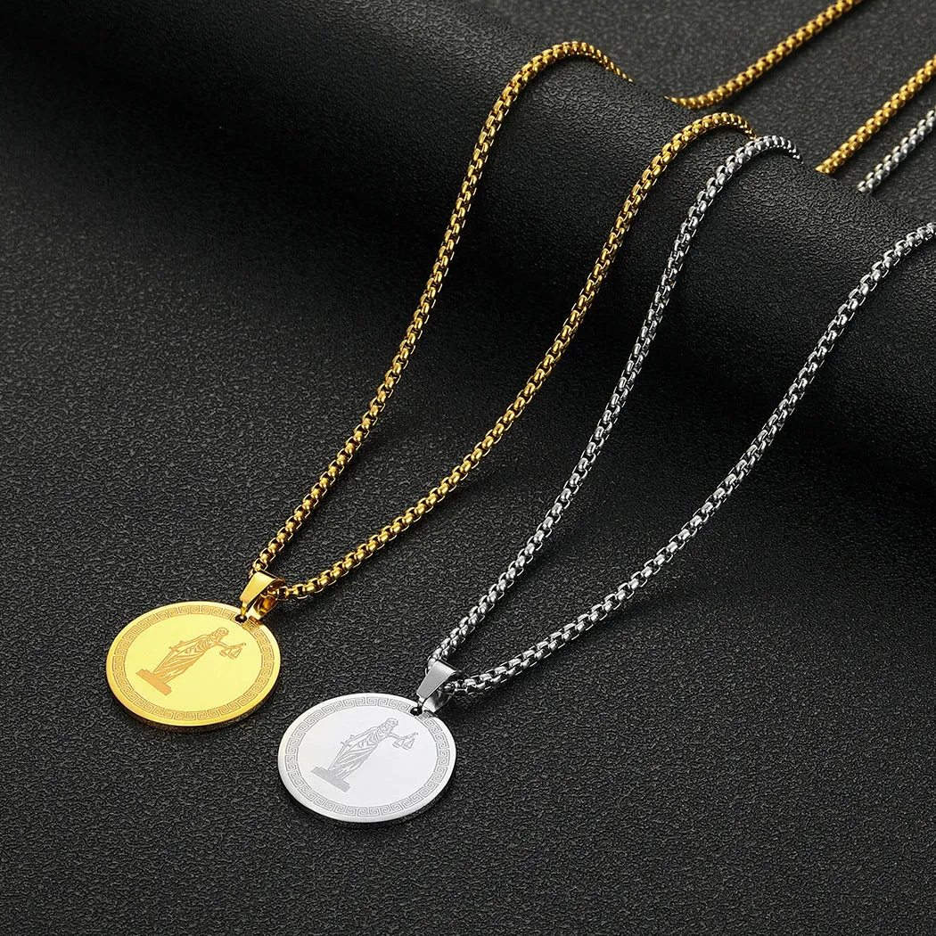 Wholesale Stainless Steel Themis Titan Divine Law and Order Pendant Necklace