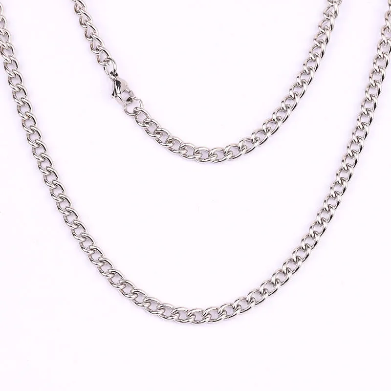 Wholesale Stainless Steel Titanium Steel Simple Twisted Chain DIY Titanium Steel Necklaces