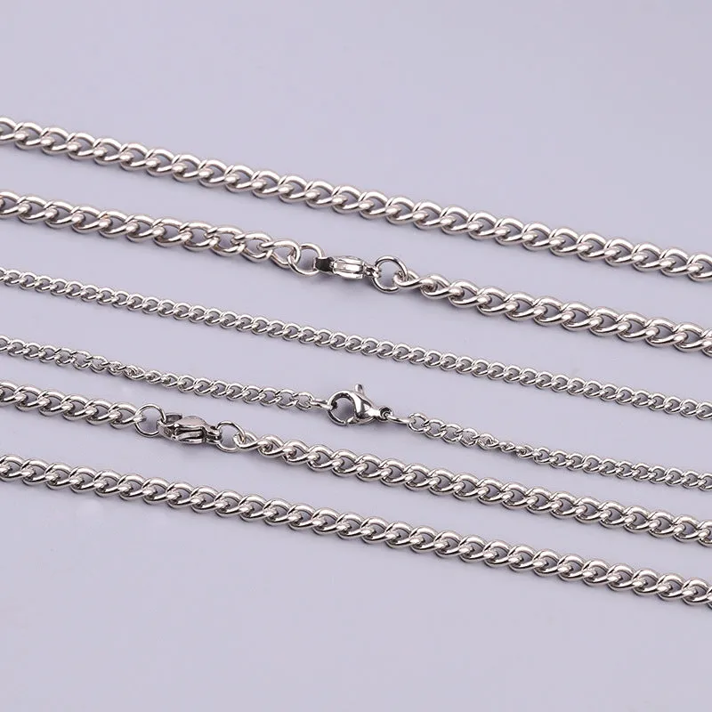Wholesale Stainless Steel Titanium Steel Simple Twisted Chain DIY Titanium Steel Necklaces