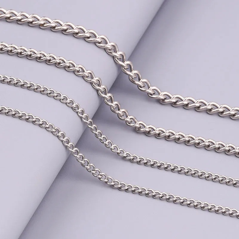 Wholesale Stainless Steel Titanium Steel Simple Twisted Chain DIY Titanium Steel Necklaces light_wish_jewels