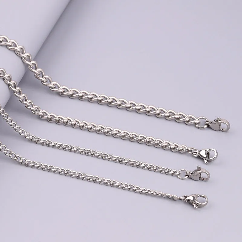 Wholesale Stainless Steel Titanium Steel Simple Twisted Chain DIY Titanium Steel Necklaces