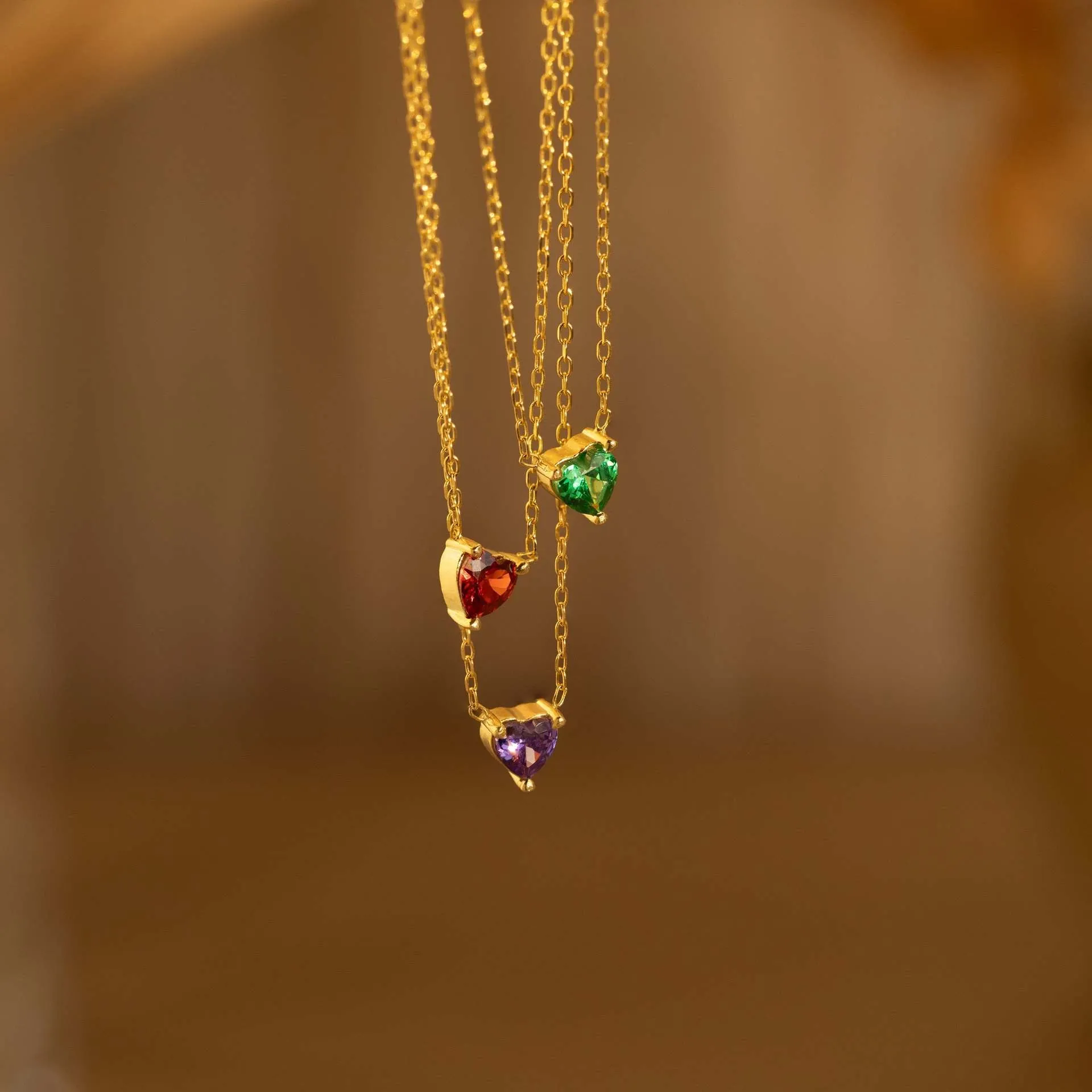 Wholesale Stainless Steel Twelve Birthday Stone Necklaces