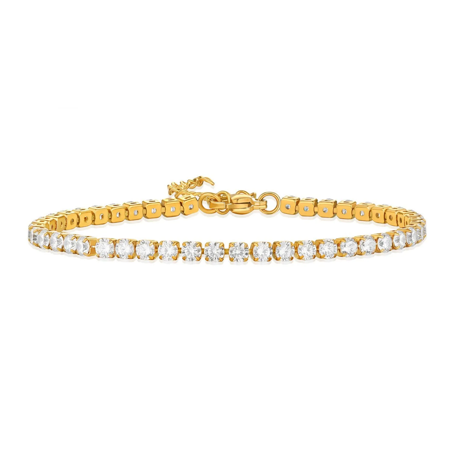 Wholesale Stainless Steel Zirconia Stone Claw Chain Bracelet light_wish_jewels