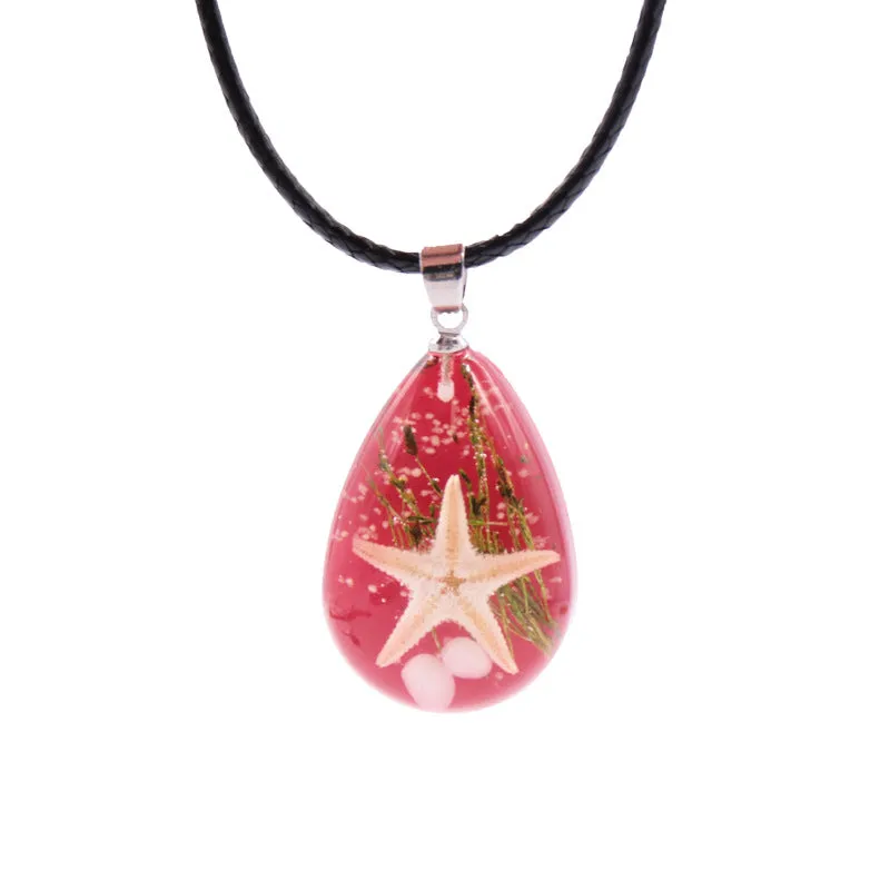 Wholesale Starfish Luminous Stone Resin Necklace