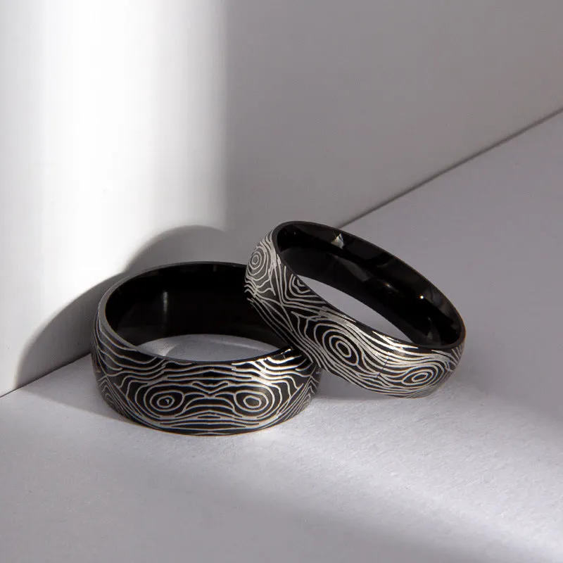 Wholesale Steel Pattern Annual Ring Pattern 6/8mm Inner and Outer Ball Ring