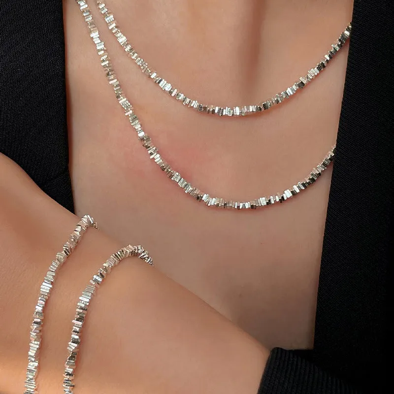 Wholesale sterling silver titanium steel creative sweater chain necklace