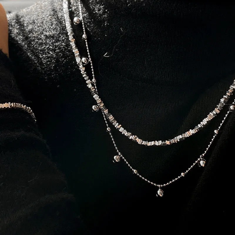 Wholesale sterling silver titanium steel creative sweater chain necklace