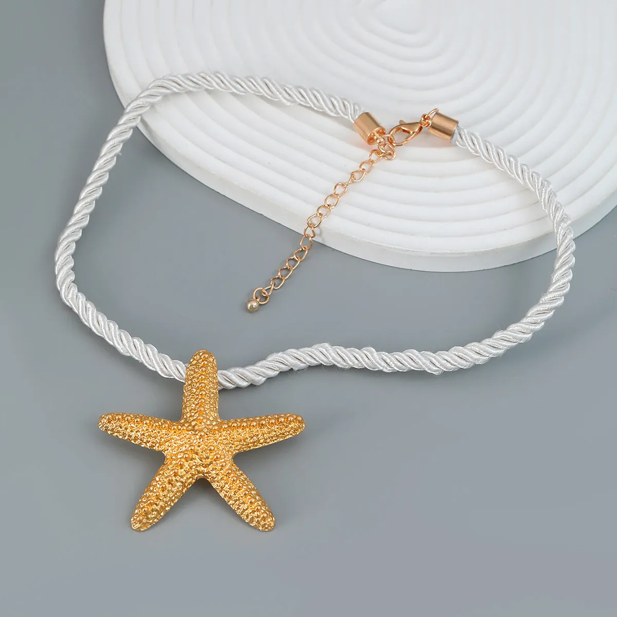 Wholesale Summer Starfish Alloy Necklaces