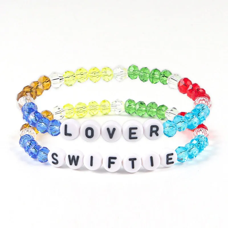 Wholesale Taylor English Name Crystal Bead Bracelet light_wish_jewels