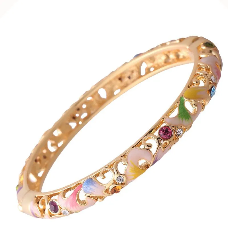 Wholesale Thin gold-plated bracelet with diamond crystals, versatile ethnic style bracelet light_wish_jewels