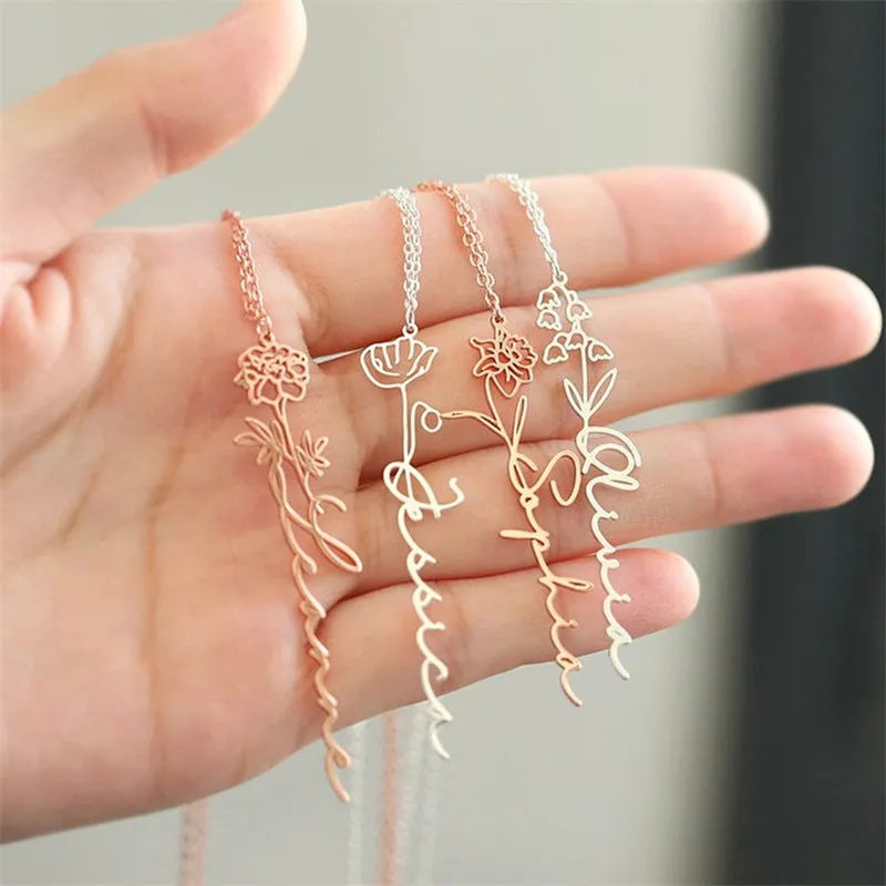 Wholesale Titanium Steel 18K Gold DIY Letter Name Necklace