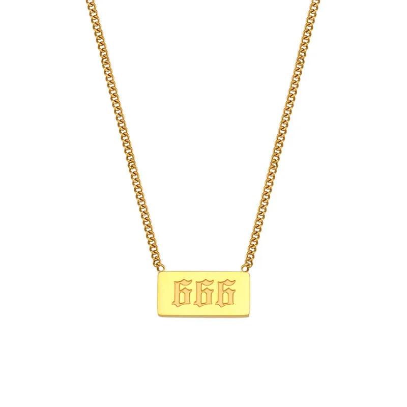 Wholesale Titanium Steel Creative 1 To 9 Golden Angel Number Necklace