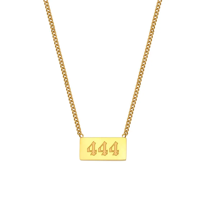 Wholesale Titanium Steel Creative 1 To 9 Golden Angel Number Necklace
