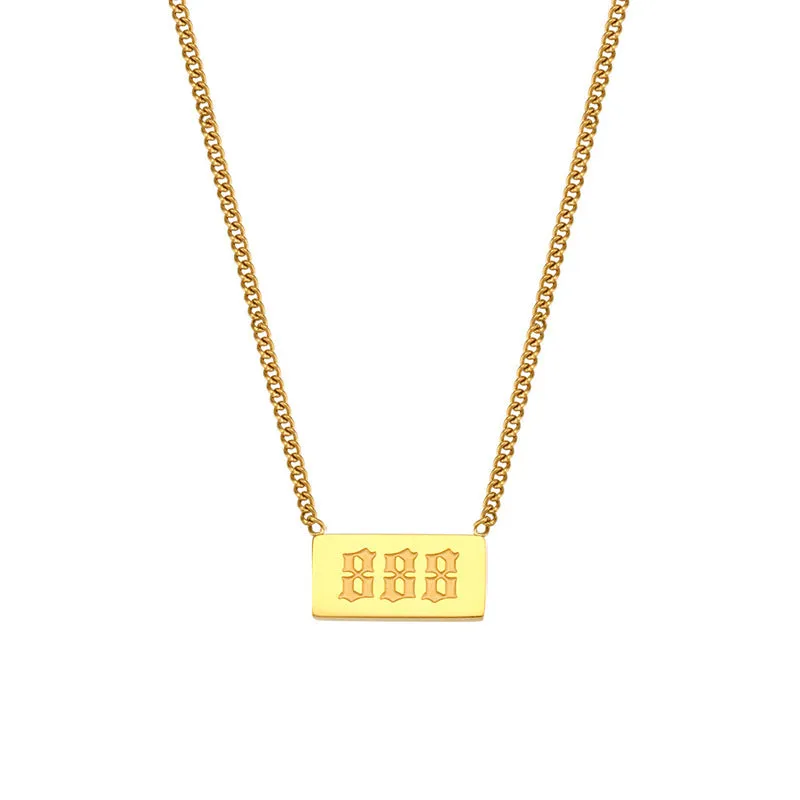 Wholesale Titanium Steel Creative 1 To 9 Golden Angel Number Necklace