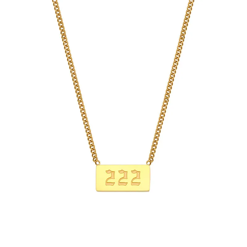 Wholesale Titanium Steel Creative 1 To 9 Golden Angel Number Necklace