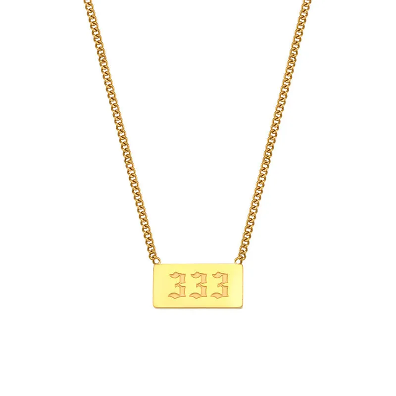 Wholesale Titanium Steel Creative 1 To 9 Golden Angel Number Necklace