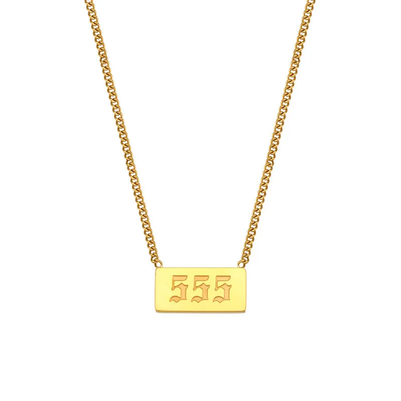 Wholesale Titanium Steel Creative 1 To 9 Golden Angel Number Necklace