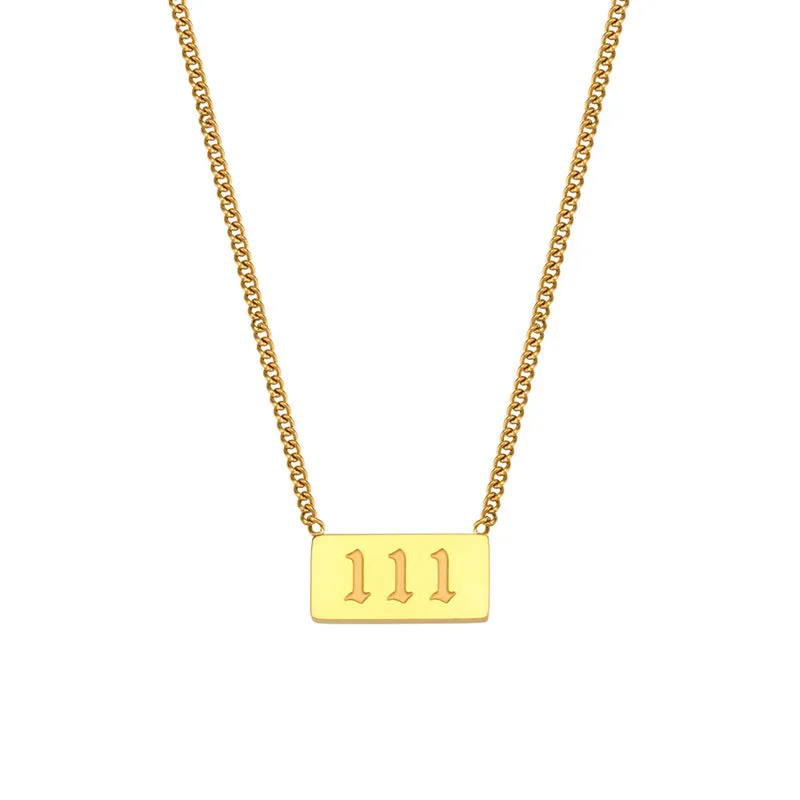 Wholesale Titanium Steel Creative 1 To 9 Golden Angel Number Necklace