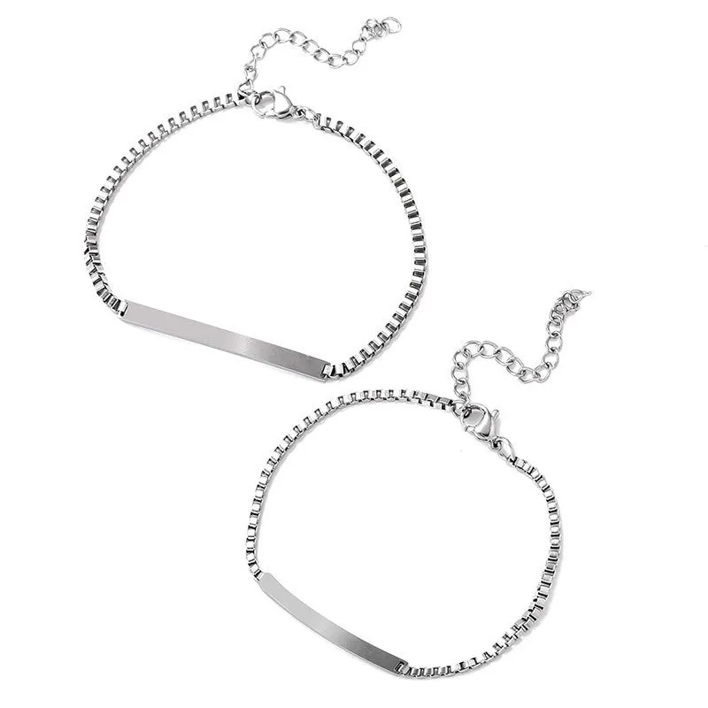 Wholesale Titanium Steel Non-fading Jewelry High-end Niche Engraved Couple Bracelet