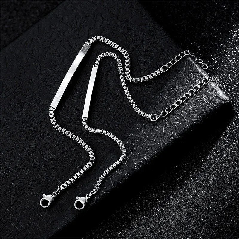 Wholesale Titanium Steel Non-fading Jewelry High-end Niche Engraved Couple Bracelet light_wish_jewels