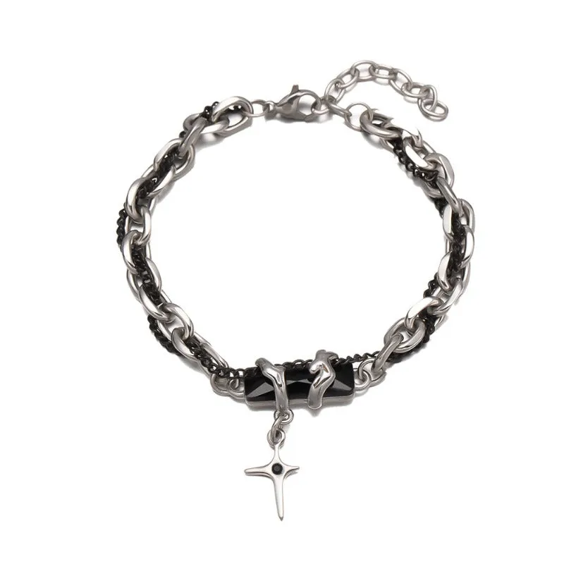 Wholesale Titanium Steel Non-fading Trendy Hip-hop Cuban Chain Bracelet