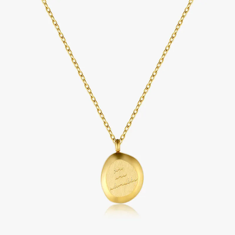 Wholesale titanium steel simple all-match brushed fog Golden irregular small gold block clavicle chain light_wish_jewels